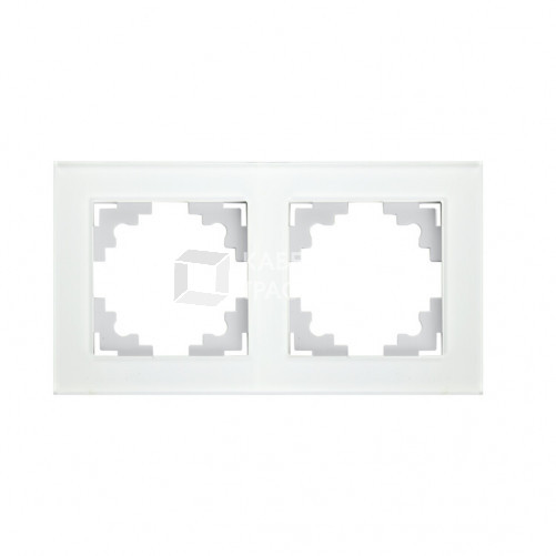 Рамка горизонтальная 2-местная, серия Катрин, GFR00-7002-01, белый | 39255 | STEKKER