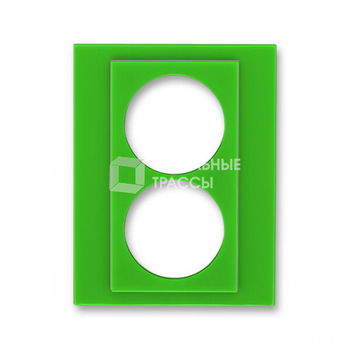 ABB Levit Зелёный / дымчатый чёрный Сменная панель на розетку с з/к двойную Зелёный | ND5513H-A2223 67 | 2CHH132223A8067 | ABB