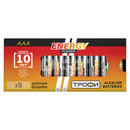 Батарейка щелочная (алкалиновая) LR03-10 box (10/800/48000) (AAA) | Б0002908 | ТРОФИ