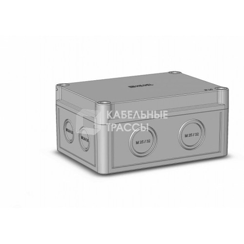 Коробка 150х110х73 АБС-пластик,светло-серый цвет корпуса и крышки,низкая крышка,пластина МП1 | КР2801-411 | HEGEL
