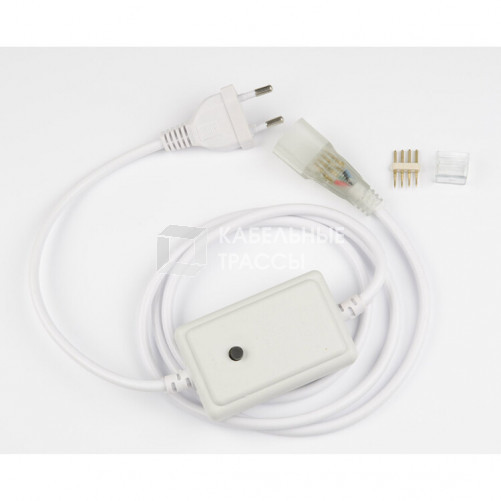 Провод электрический для LED лент UCX-SP4/N22 WHITE 1 STICKER ULS-N22 RGB NEON 220В, 8x16мм, 4 контакта. белый | UL-00005799 | Uniel