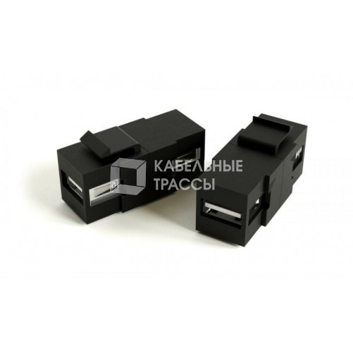 KJ1-USB-A2-SCRW-BK Вставка формата Keystone Jack USB 2.0 (Type A) под винт, ROHS, черная | 251289 | Hyperline