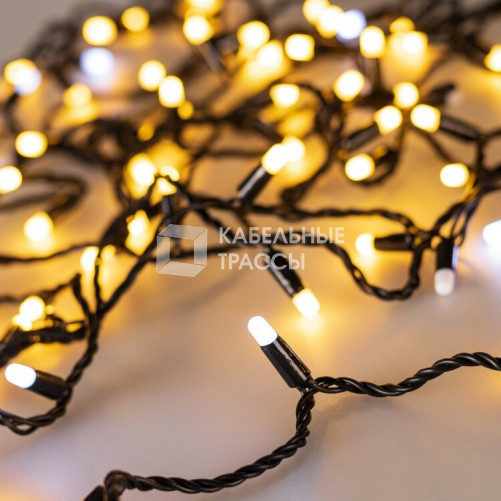 Светодиодная гирлянда ARD-STRING-CLASSIC-10000-BLACK-100LED-MILK-FLASH Warm (230V, 7W) (Ardecoled, IP65) | 031208 | Arlight