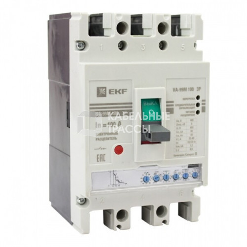 Выключатель автоматический ВА-99М 100/100А 3P 50кА с электронным расцепителем PROxima | mccb99-100-100me | EKF