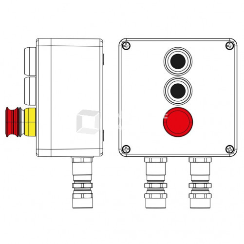 Взрывозащищенный пост управления из полиэстера CPE-P-05-(2xP1B(11)-1xP3E(11))-2xKA2MHK(C)1Ex d e IIC Т5 Gb / Ex tb IIIC T95°C DbIP66/КЗ | 2231.051.22.
