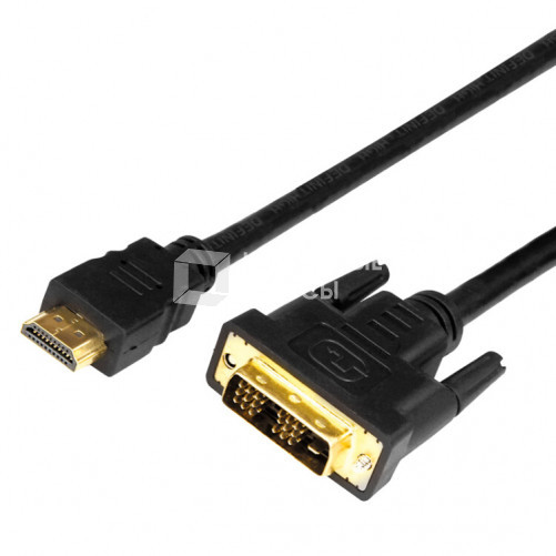 Шнур HDMI - DVI-D с фильтрами, длина 2 метра (GOLD) (PE пакет) | 17-6304 | REXANT