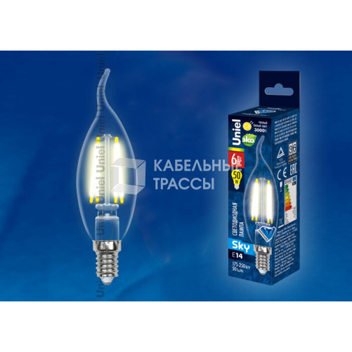 Лампа светодиодная LED-CW35-6W/WW/E14/CL PLS02WH LED. 