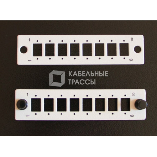 Панель лицевая FO-FP-W140H42-8SC/DLC-GY (модуль) для установки 8-SC(DLC), с отверстиями М2 для крепления адаптера, серая | 250391 | Hyperline