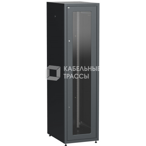 Шкаф LINEA E 33U 600х800мм двери 2шт стек. и метал. чер. | LE05-33U68-GM | ITK
