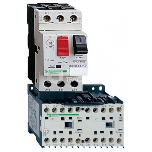 ПУСКАТЕЛЬ РЕВЕРСИВН.1,6A-2,5A,24V DC | GV2ME07K2BW3 | Schneider Electric