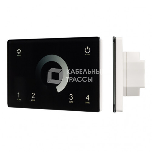 Панель Sens SMART-P79-DIM Black (230V, 4 зоны, 2.4G) (Arlight, IP20 Пластик, 5 лет) | 028399 | Arlight