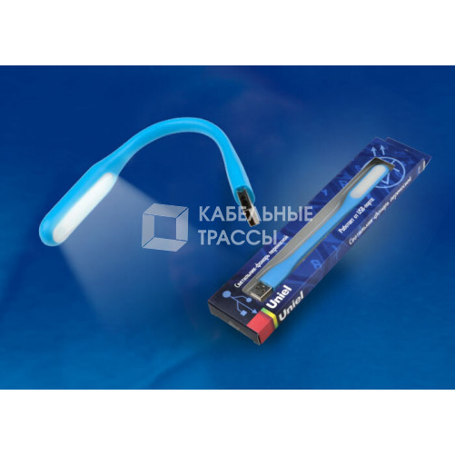 Светильник-фонарь переносной TLD-541 Blue прорезиненный корпус, 6 LED, питание от USB-порта, цвет-синий. | UL-00000251 | Uniel