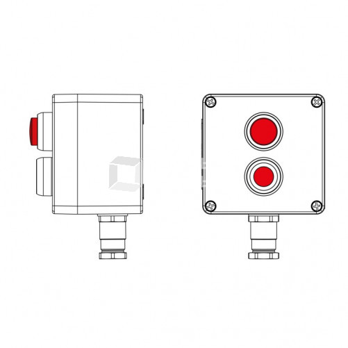 Взрывозащищенный пост управления из полиэстера CPE-P-03-(1xP1R(11)-1xLR(250))-1xKH2MHK(C)1Ex d e IIC Т5 Gb / Ex tb IIIC T95°C DbIP66/КЗ | 2231.031.22.