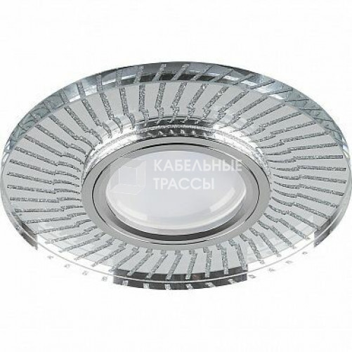 Светильник точечный встраиваемый под лампу, с LED подсветкой CD979 15LED*2835SMD 4000K, MR16 50W G5.3, прозрачный, хром | 32995 | FERON