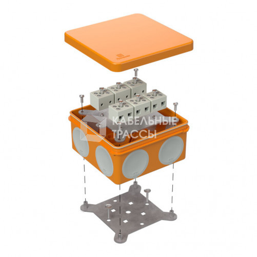 Коробка огнестойкая для о/п двухкомпонентная 60-0300-FR6.0-12 Е15-Е120 100х100х50 IP66 | 60-0300-FR6.0-12 | Промрукав