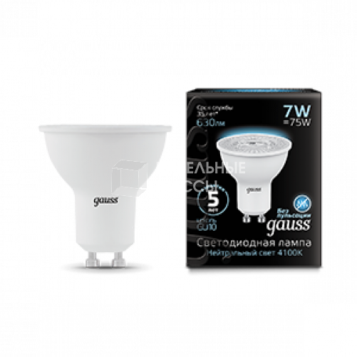 Лампа светодиодная LED 7Вт GU10 220В 4100К MR16 | 101506207 | Gauss