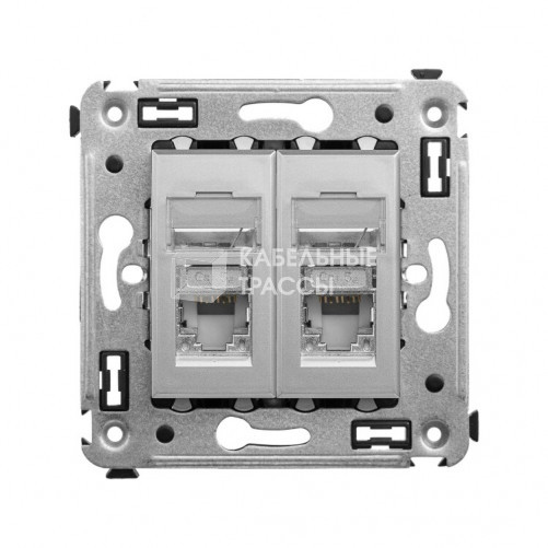 Компьютерная розетка RJ-45 в стену, кат.5e двойная экранированная,