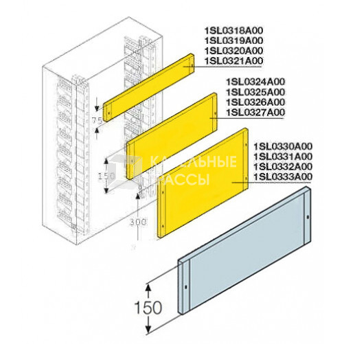 Панель глухая H=150мм для шкафа GEMINI (Размер2-3) | 1SL0325A00 | ABB