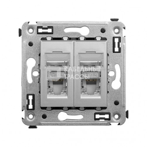 Компьютерная розетка RJ-45 в стену, кат.6 двойная экранированная