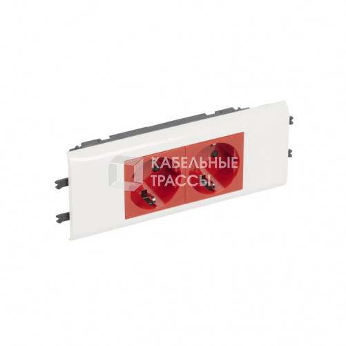 Розетка Mosaic DLP Кр.65 нем.стандарт 2*2К+З с блокировкой | 077452 | Legrand