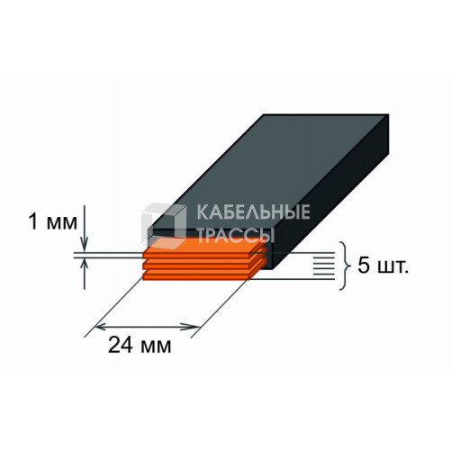 Шина медная гибкая изолированная ШМГ 5х(24x1мм) 2м. | SQ0828-0004 | TDM