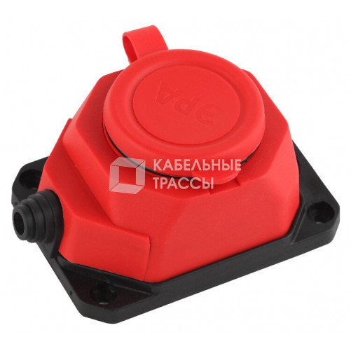 K-1e-RED-IP44 ЭРА Колодка каучуковая с/з 1гн 16A IP44 красная | Б0044550 | ЭРА