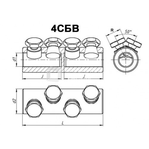 Соединитель болтовой 4СБВ-1-005 (25-50) | zeta11046 | ЗЭТАРУС