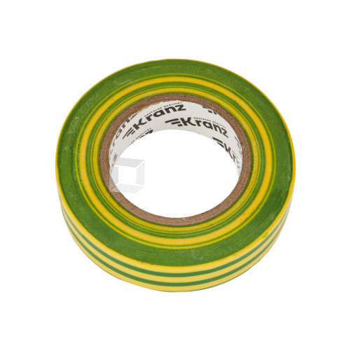 Изолента ПВХ 19 мм х 25 м, желто-зеленая , упаковка 5 роликов | KR-09-2207 | Kranz