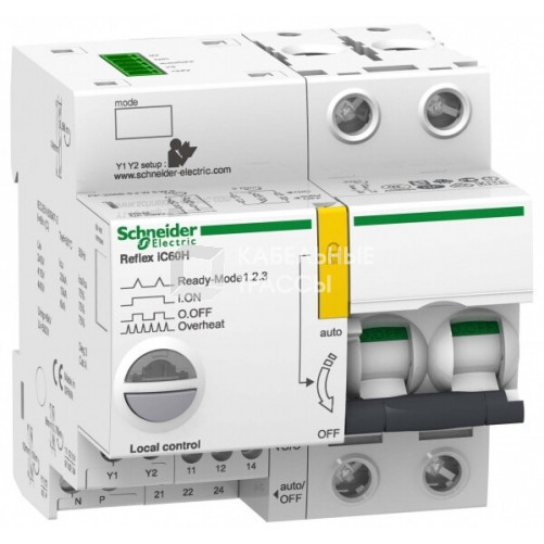 Выключатель автоматический двухполюсный REFLEX iC60H Ti24 40А C 15кА | A9C65240 | Schneider Electric