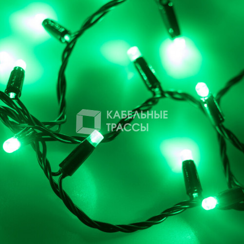 Светодиодная гирлянда ARD-STRING-CLASSIC-10000-BLACK-100LED-STD GREEN (230V, 7W) | 025800 | Arlight