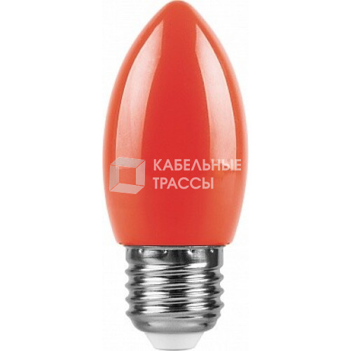 Лампа светодиодная для белт лайта LB-376 (1W) 230V E27 красный свеча | 25928 | FERON