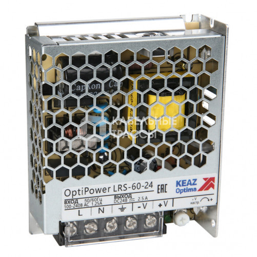 Блок питания панельный OptiPower LRS 60-24 2.5A | 328875 | КЭАЗ