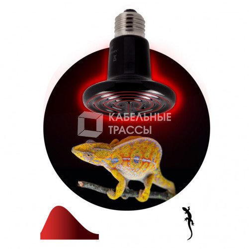 Инфракрасная лампа 150Вт Е27 FITO-150W-НQ керамическая серии CeramiHeat модель RX для брудера, рептилий | Б0052716 | ЭРА