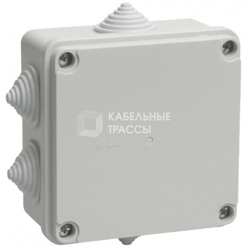 Коробка распределительная КМ41234 для о/п 100х100х50 мм IP55 (RAL7035, 6 гермовводов) | UKO11-100-100-050-K41-55 | IEK
