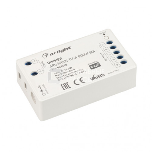Диммер ARL-SIRIUS-TUYA-RGBW-SUF (12-24V, 4x4A, 2.4G) (Arlight, IP20 Пластик, 3 года) | 032345 | Arlight