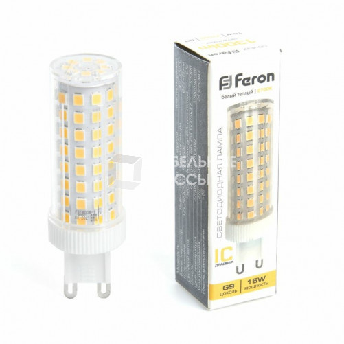 Лампа светодиодная, (15W) 230V G9 2700K JCD, LB-437 | 38212 | FERON