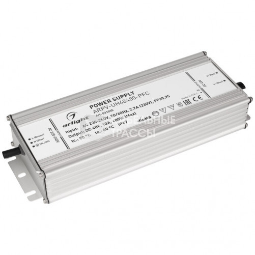 Блок питания ARPV-UH48480-PFC (48V, 10A, 480W) (Arlight, IP67 Металл, 7 лет) | 031035 | Arlight