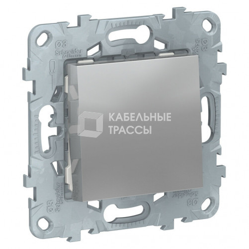 Unica New Алюминий Выключатель 1-клавишный, кнопочный, сх. 1, 10 A | NU520630 | Schneider Electric