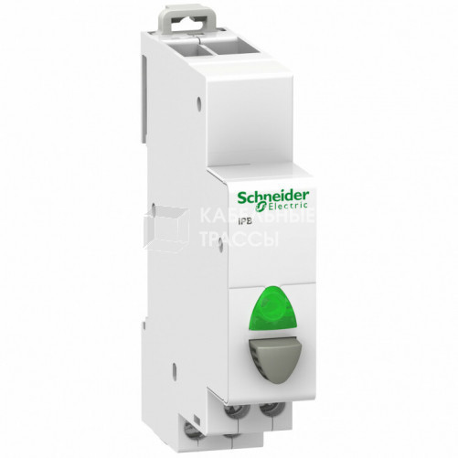 Кнопка управления iPB 1НО серая+зеленый индикатор | A9E18038 | Schneider Electric