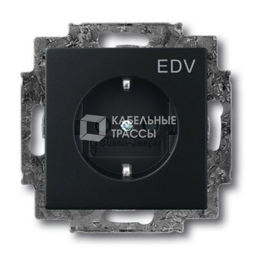 Розетка SCHUKO 16А 250В с маркировкой EDV, серия solo/future, цвет чёрный бархат | 2013-0-5332 | 2CKA002013A5332 | ABB
