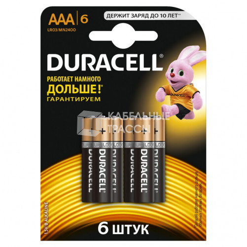 Элемент питанияDuracell LR03-6BL BASIC | Б0014858 | Duracell