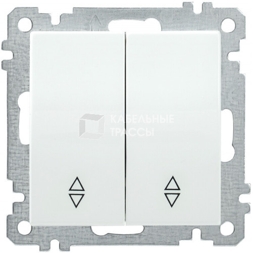 BOLERO белый Выключатель 2-клавишный проходной 10А ВС10-2-2-Б | EVB22-K01-10-1 | IEK
