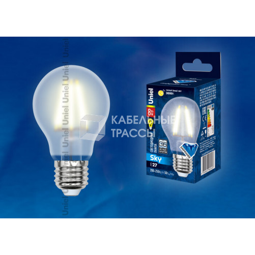 Лампа светодиодная LED-A60-8W/WW/E27/FR PLS02WH LED. 