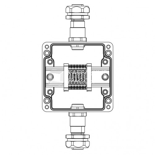 Взрывозащищенная клеммная коробка из полиэстера TBE-P-03-(6xCBC.2)-1xKAEPM2MHK-20(A)-1xKAEPM2MHK-20(C)1Ex e IIC Т5 Gb / Ex tb IIICT95°C Db IP66/КЗ | 1