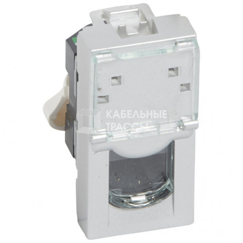 Розетка RJ 45 - Программа Mosaic - категория 5е - UTP - 1 модуль - алюминий - LCS? | 079451 | Legrand