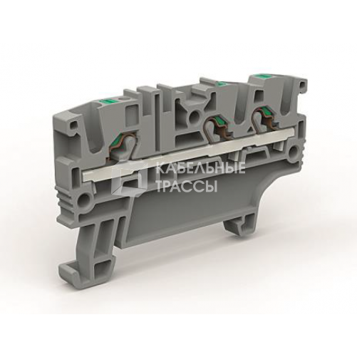 Проходная клемма 3 точки подключения на 2,5 кв.мм | ZEFC210GR | DKC