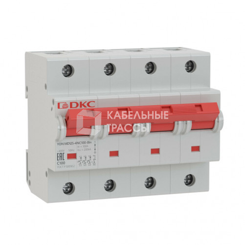 Выключатель автоматический четырехполюсной YON MD125-4ND100-14ln 20kA | MD125-4ND100 | DKC