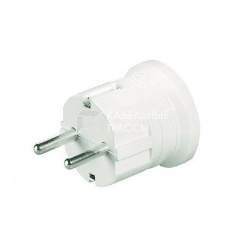 Вилка кабельная бытовая с центральным вводом кабеля белая IP20 16А 2P+E 230В | DIS1302063 | DKC