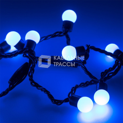 Светодиодная гирлянда ARD-BALL-CLASSIC-D17.5-10000-BLACK-100LED BLUE (230V, 7W) | 025582 | Arlight